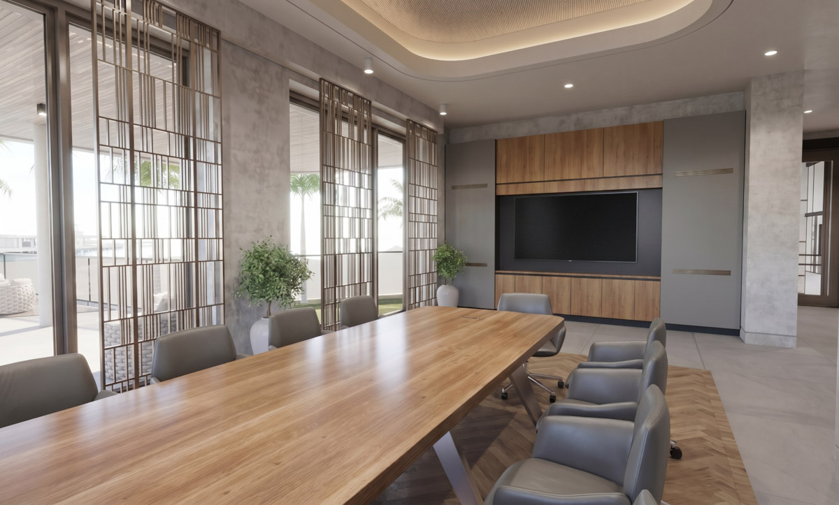 Executive boardroom in the new tower at Fort George Hotel and Spa, Belize City's premier conference hotel